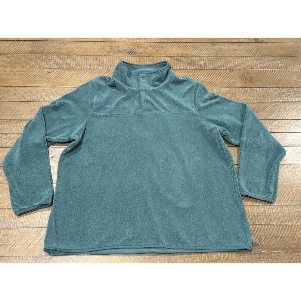 32 Degrees Green Snap Arctic Fleece Pullover Stretch Soft - Women's Size L